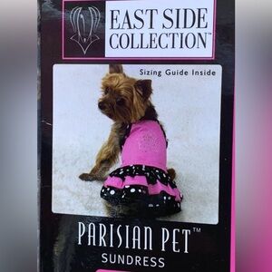 EUC East Side Collection Parisian dog dress. Pink/black.